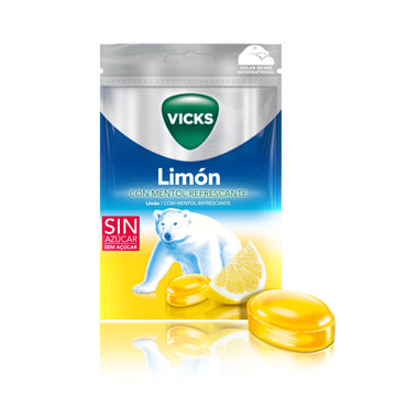 Vicks Caramelos de Limón Duro Sin Azúcar 72g