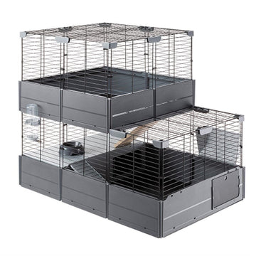 Ferplast Multipla Double Jaula para Conejos y Cobayas Negro 10.8kg
