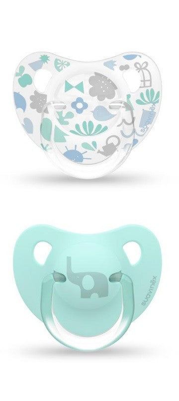 SUAVINEX Chupete Tetina Anatómica Silicona 6-18 Meses x2 (Azul)