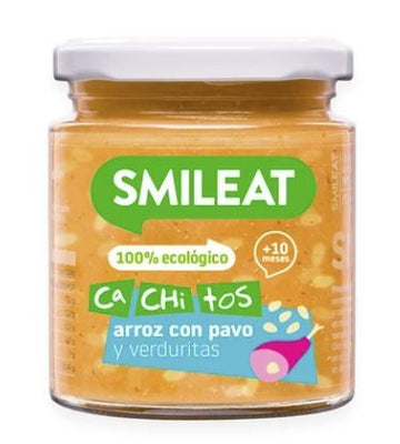 SMILEAT Tarrito Ecológico Cachitos Arroz con Pavo y Verduras 230g
