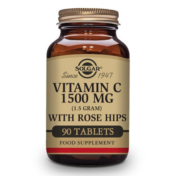 SOLGAR Vitamina C con Rose Hips (Escaramujo) 1500mg (90 Comprimidos)