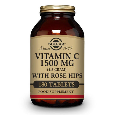SOLGAR Vitamina C con Rose Hips (Escaramujo) 1500mg (180 Comprimidos)