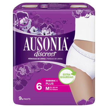 AUSONIA Discreet Plus Ropa Interior Talla M 9 Unidades