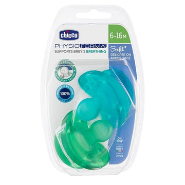 CHICCO 2xChupete Physio Soft Silicon Azul 6-16m (Todogoma)