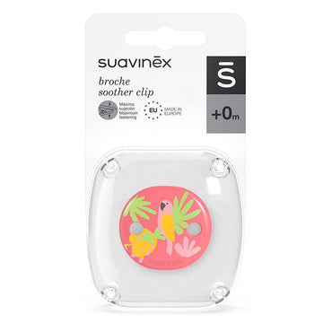 SUAVINEX Broche de Pinza Decorado (Loro Rosa) +0m