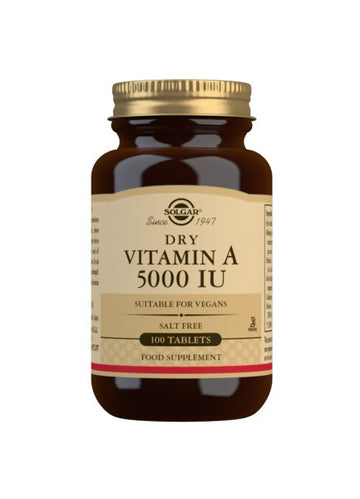 SOLGAR Vitamina A Seca 5000 UI (100 Comprimidos)