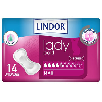 LINDOR Lady Pad Maxi 5 Gotas 14 unidades
