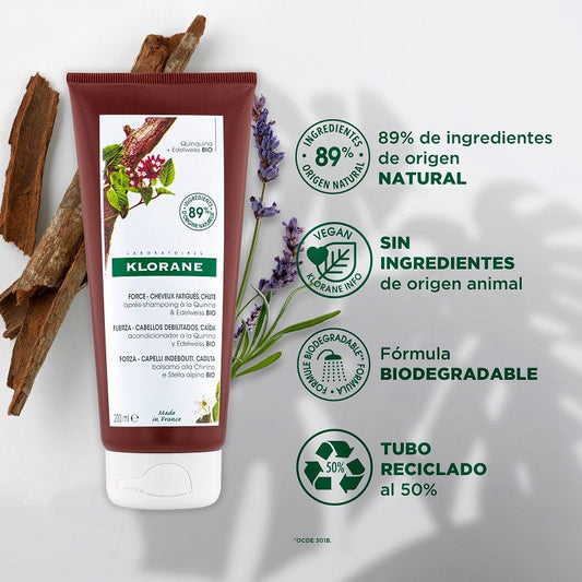 KLORANE Acondicionador a la Quinina y Edelweis BIO 200ml