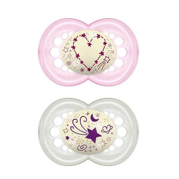 MAM Chupete Tetina de Silicona Night +6 x2 (Rosa)