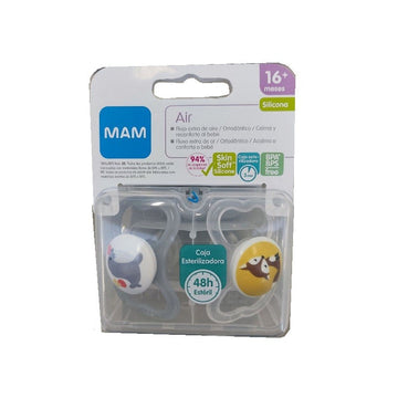 MAM Chupete Air Silicona 16+M 2 Unidades (Gris y Blanco)