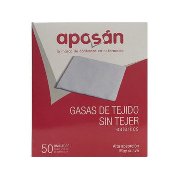 APOSAN Gasa Estéril Tejido Sin Tejer 10cm x 10cm (50 gasas)