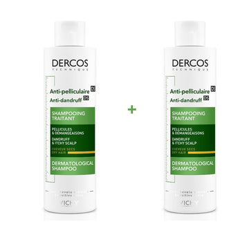 VICHY Dercos Champú Anticaspa Cabello Seco Duplo 2x200ml