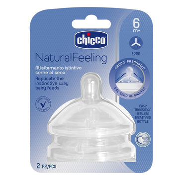 CHICCO 2xTetina Natural Feeling Flujo Papilla 6m+
