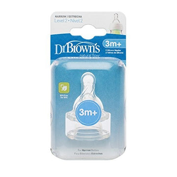 DR. BROWN'S Tetina Boca Estrecha Nivel 2 +3 Meses 2 Unidades