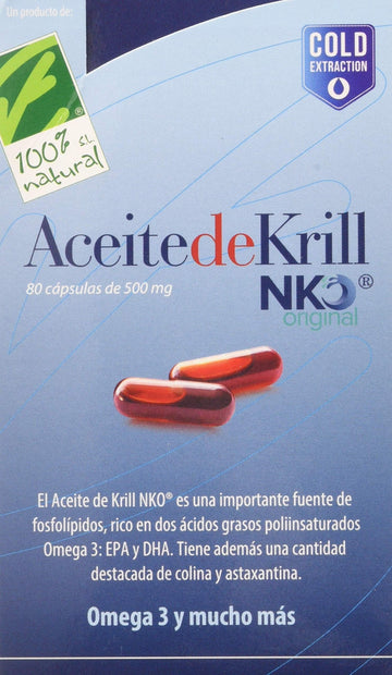 100% Natural Aceite De Krill Nko 80 Cápsulas de 500 mg