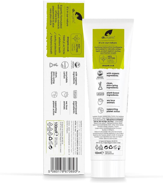 Dr. Organic Pasta de Dientes de Árbol de Té 100 ml