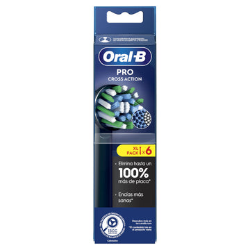 ORAL-B Recambio Cepillo Cross Action Negro 6 uds