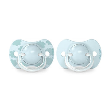 SUAVINEX Chupete SX Pro Tetina Fisiológica Silicona 0-6 Meses 2 Unidades (Nubes Azul)