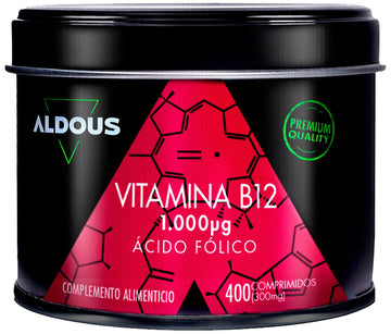 Aldous Vitamina B12 con Ácido Fólico 400 Comprimidos