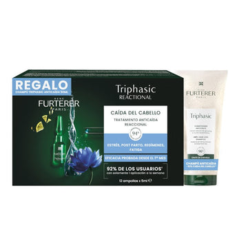 René Furterer Triphasic Reaccional 12 Ampollas + Champú Triphasic 50 ml de REGALO
