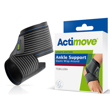 Actimove Tobillera Elástica con Cincha Estabilizadora Ajustable Color Negro Talla S 1 unidad