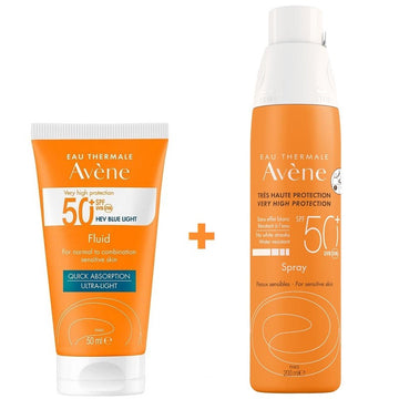 AVÈNE Protector Solar Fluido Facial SPF50+ (50ml) + Protector Solar en Spray SPF50+ (200ml)