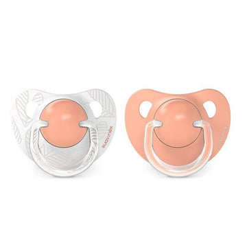 SUAVINEX Chupete Tetina Anatómica Silicona 6-18 Meses x2 (Rosa y Blanco)