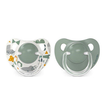 SUAVINEX Chupete Tetina Anatómica Silicona 6-18 Meses x2 (Verde y Blanco)
