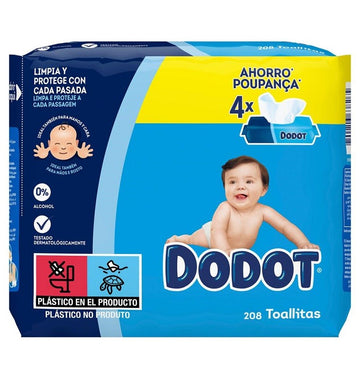 DODOT Toallitas para Bebé 208 Toallitas 4x52 Unidades PACK AHORRO