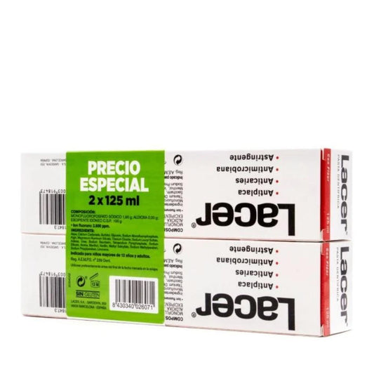 LACER Pasta de Dientes con Flúor Anticaries 2x125ml FORMATO AHORRO