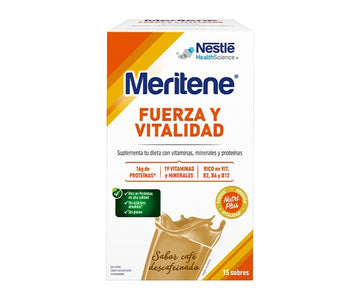 MERITENE Fuerza y Vitalidad Batido Café Descafeinado 15 sobres