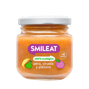 SMILEAT Tarrito Ecológico Pera, Ciruela y Plátano 130g
