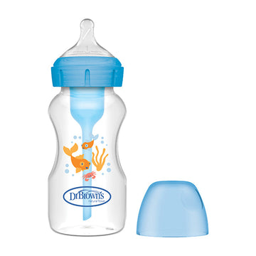 Dr. BROWN'S Biberón Anticólico Boca Ancha Options+ Azul +0 meses 270ml