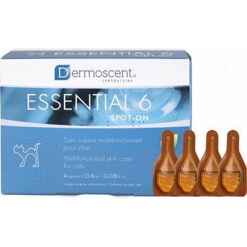 Dermoscent Essential 6 Spot On Cuidado de Piel Gato 4 pipetas de 0,6 ml
