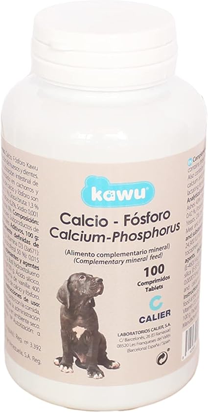 Calier Kawu Calcio Fósforo Suplemento Nutrimental para Perros 100 comprimidos
