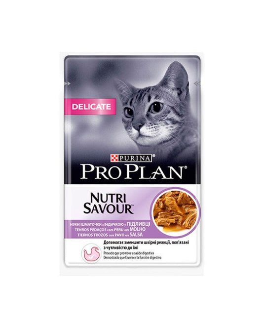Purina Pro Plan Feline Delicate Turkey Wet Food 26 units