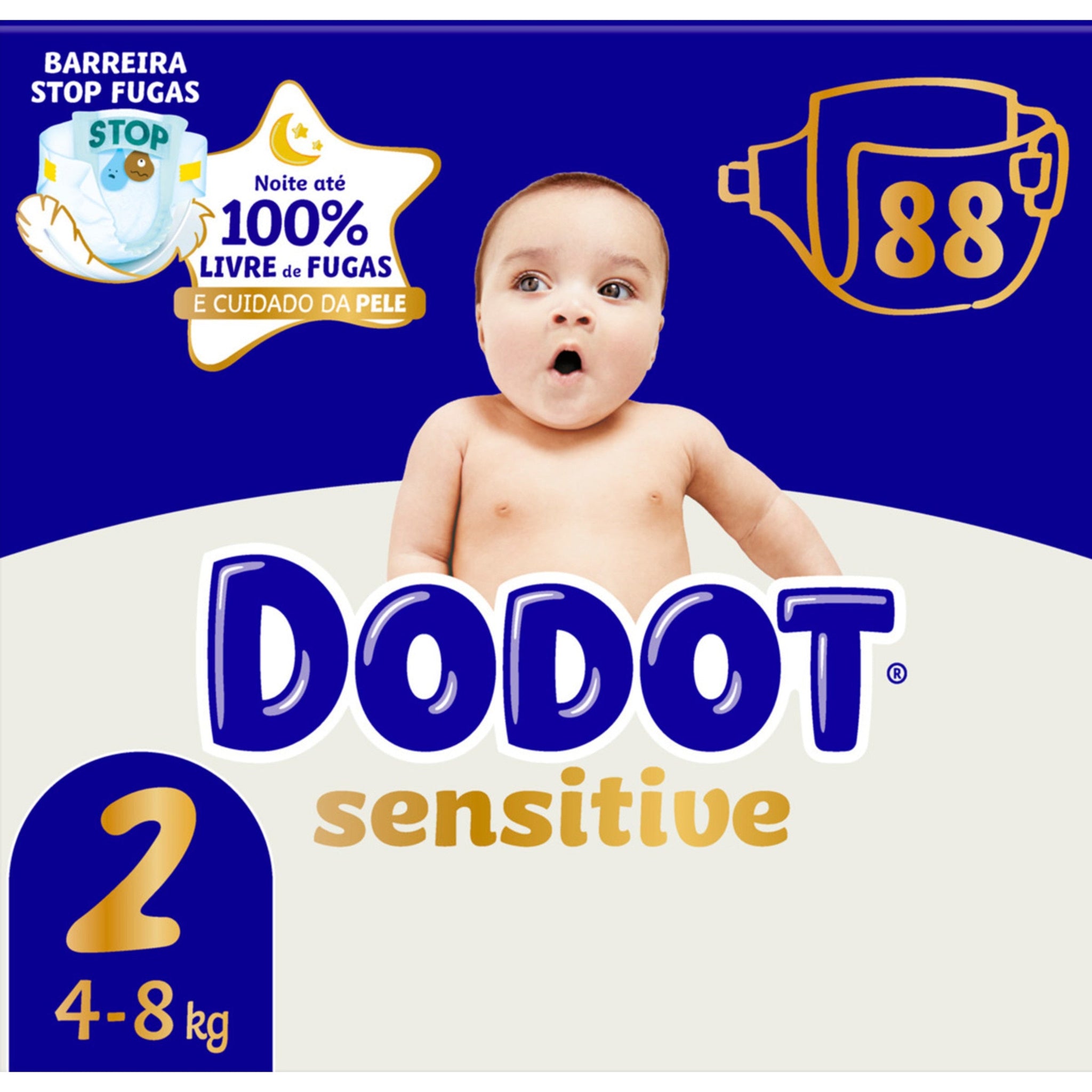 Dodot Sensitive Jumbo Pack Pañales Talla 2 88 uds