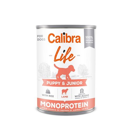 Calibra Dog Life Lata Puppy&Junior Cordero y Arroz 400g 6 ud