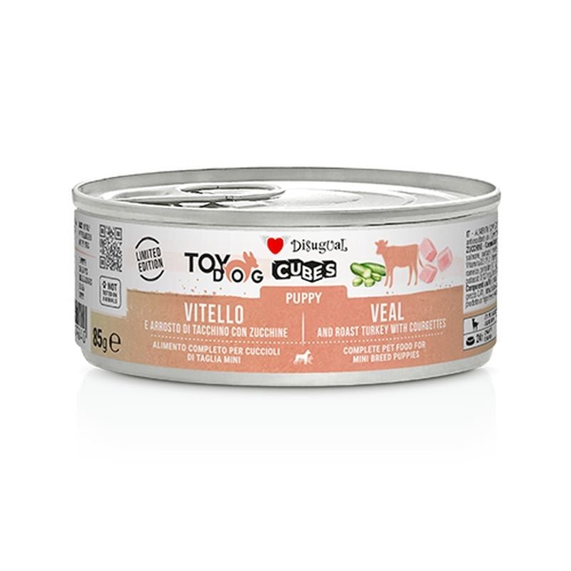 Disugual Cubes Perro Cachorro Ternera y Pavo 12 tarrinas de 85g