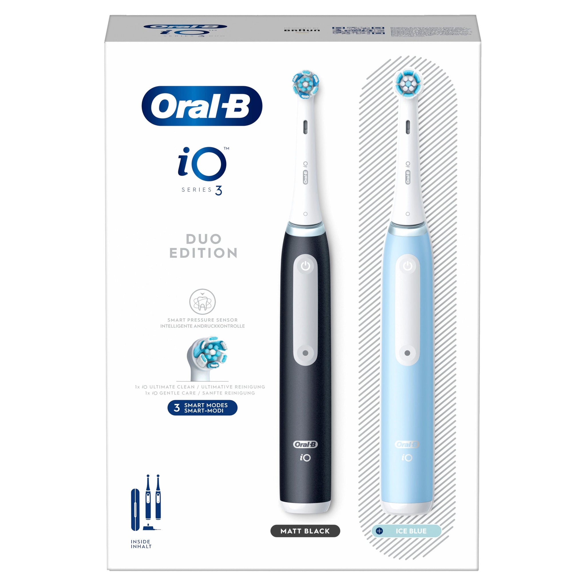 Oral-B iO Series 3 Cepillo de Dientes Eléctrico Duo Negro / Azul 2 unidades