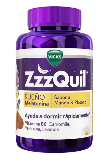 ZzzQuil Sueño Melatonina Sabor Mango & Plátano 60 Gummies