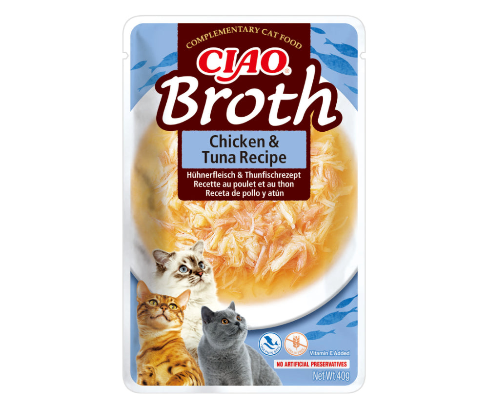 Churu Ciao Broth Chicken and Tuna Recipe Wet Cat Food 12x40g