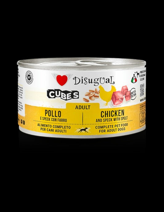 Disugual Cubos para Perro Adulto Sabor Pollo y Espelta Pack de 12 uds
