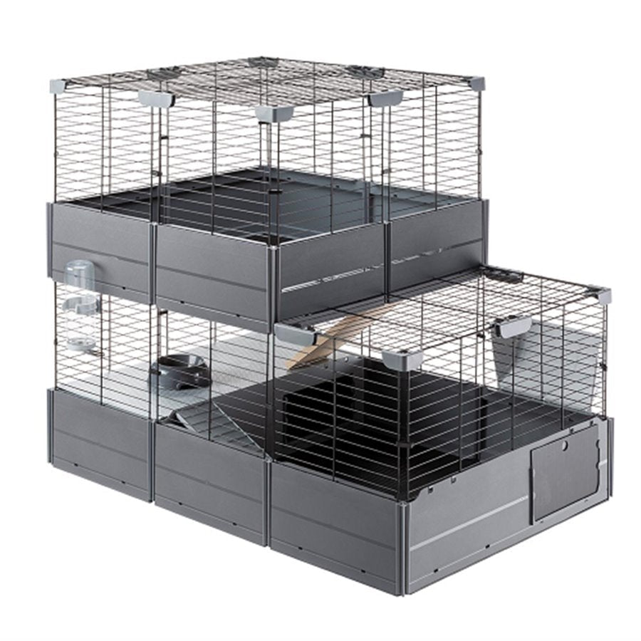Ferplast Multipla Double Jaula para Conejos y Cobayas Negro 10.8kg