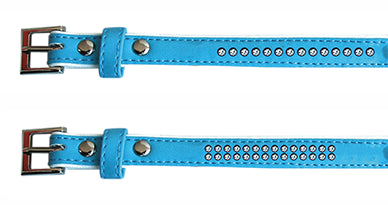 Freedog Collar de Polipiel Brillante Azul 25cm