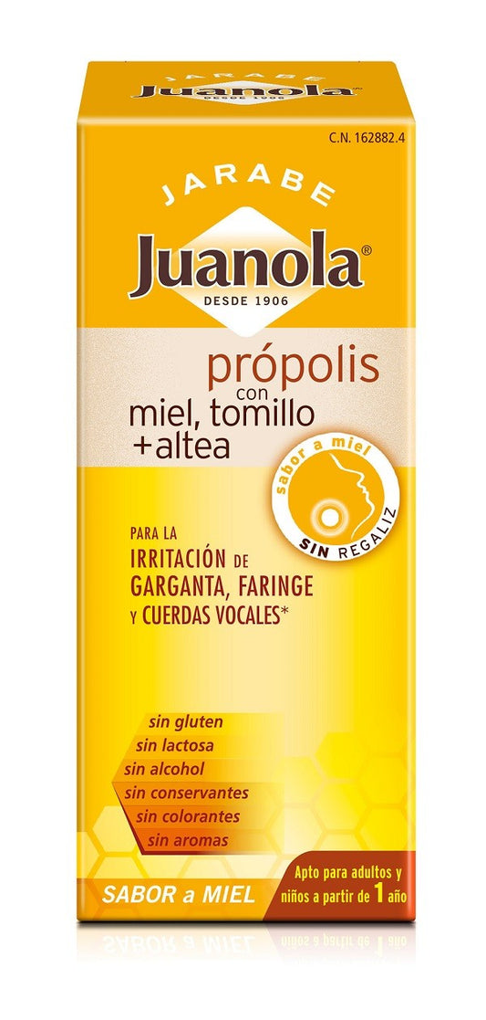 JUANOLA Jarabe Própolis con Miel, Tomillo y Altea Sabor Miel 140 ml