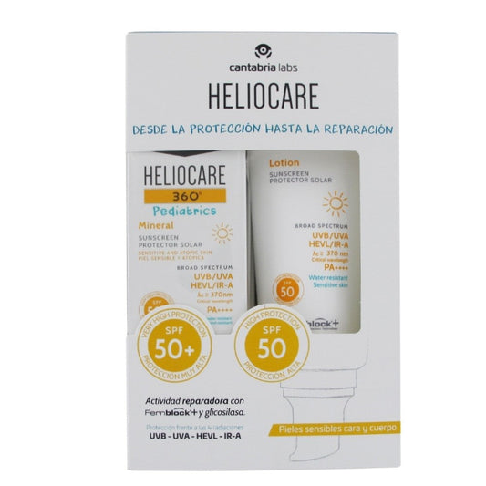 HELIOCARE Pack 360º Pediatrics Mineral SPF50+ (50ml) + Loción SPF50 (200ml)