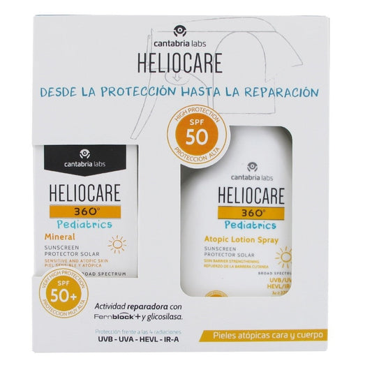 HELIOCARE Pack 360º Pediatrics Mineral SPF50+ (50ml) + Atopic Loción Spray SPF50 250ml