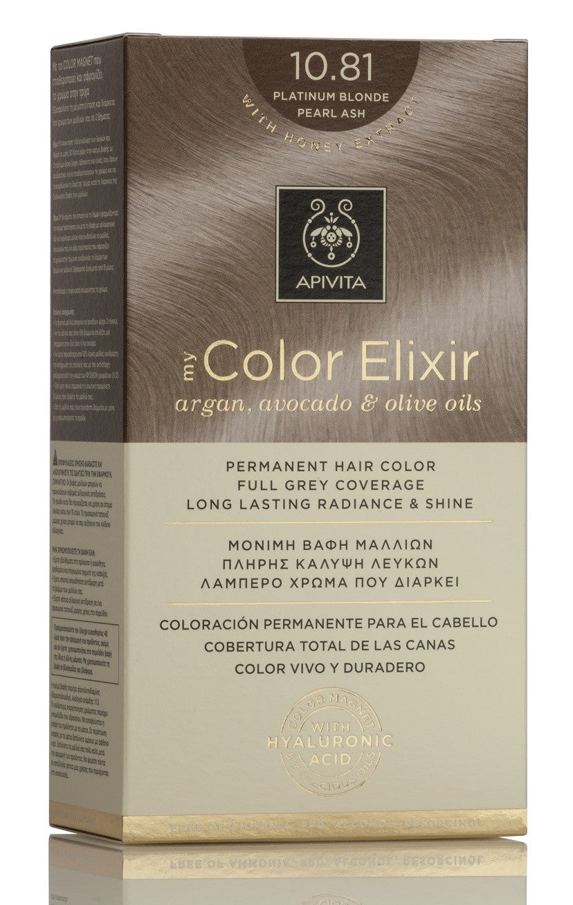 APIVITA Tinte 10.81 Rubio Platino Ceniza Perlado My Color Elixir