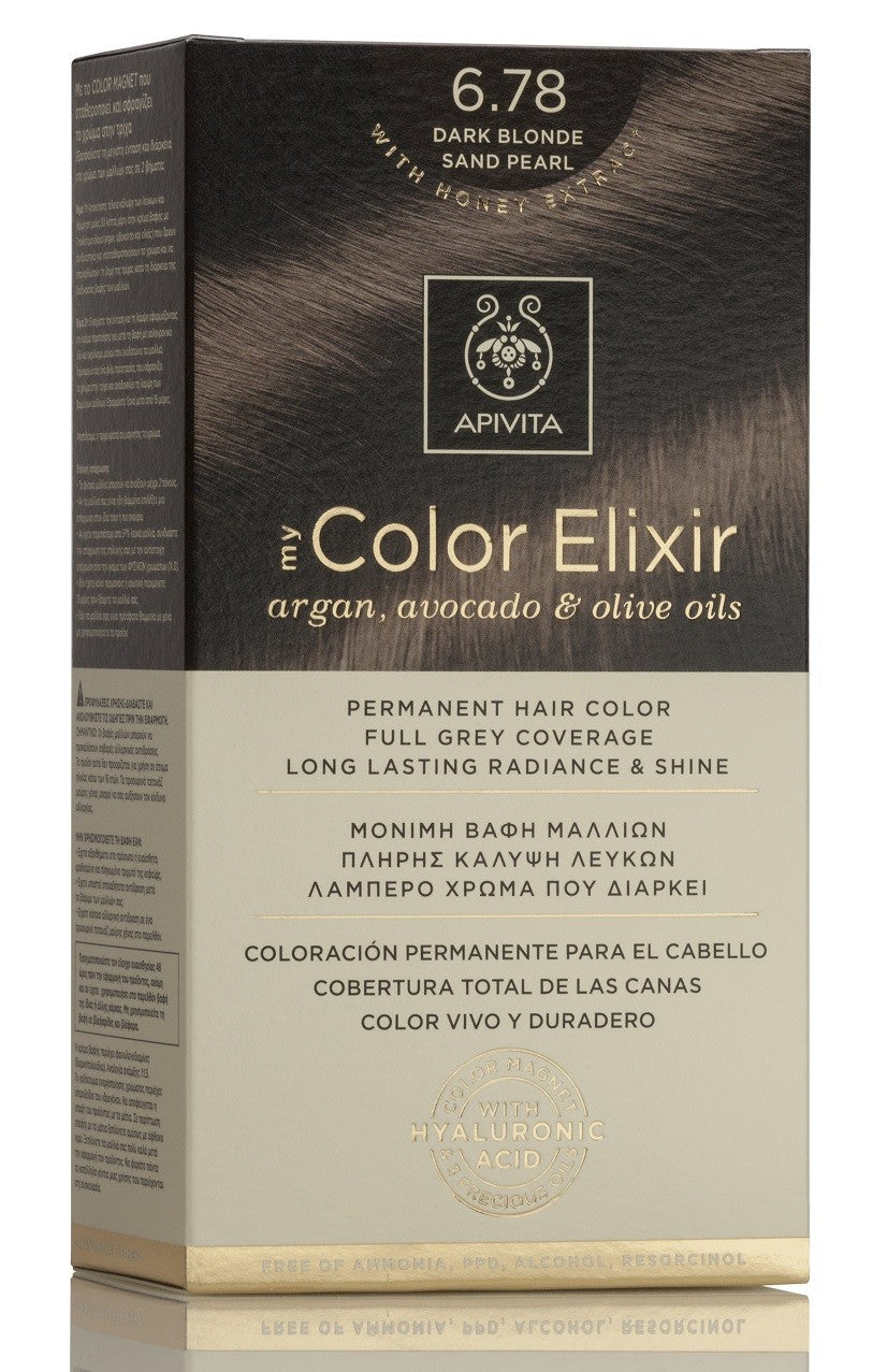 APIVITA Tinte 6.78 Rubio Oscuro Arena Perlado My Color Elixir